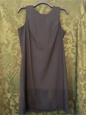 Bedford Fair Black Sleeveless Midi Shift Dress Size 16